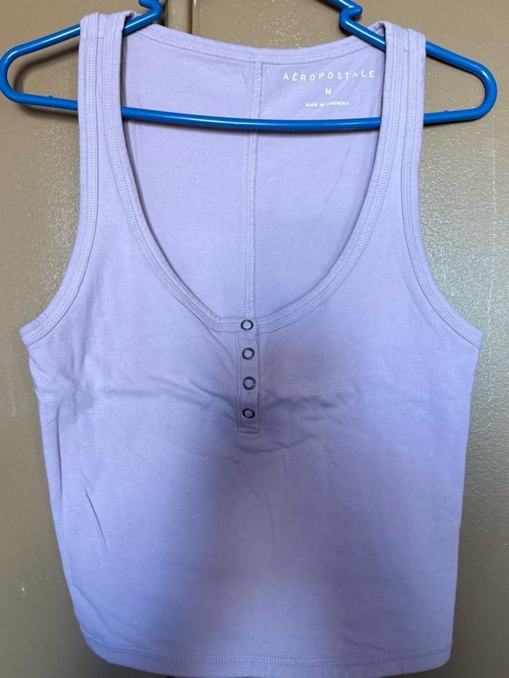 Aeropostale Lavender Ribbed Button-Front Tank Top - Women